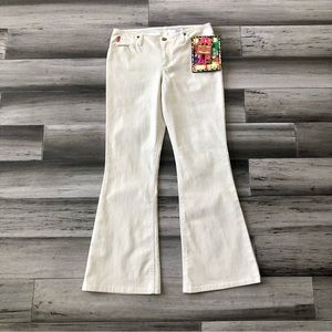 Vintage Y2K DEADSTOCK NWT Mudd Ultra Low Rise Hip Hugger Flare Off-White Jeans